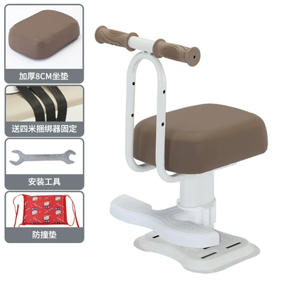 Electric car child seat Front-Mounted Battery Motorcycle Child - thickened-hummer-brown-single-seat-armrest-footrest