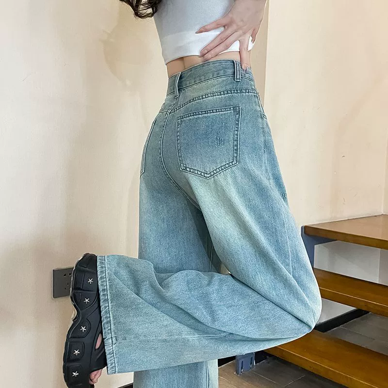 Small jeans, design trousers, high waist, oversize, loose straight fit