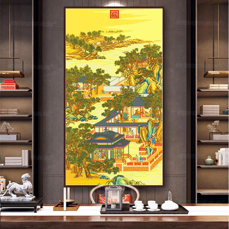 Punto de Cruz Real de la Mona Lisa: Meditación de Noviembre de Yongzheng, Decoración de Punto de Cruz de Estilo Antiguo para Sala de Estudio y Sala de Estar, Estilo Antiguo.