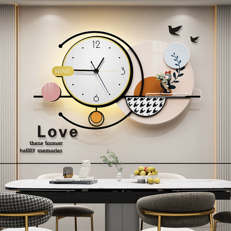Интернет Знаменитости Ресторан Модные Европейские Настенные Часы Гостиная Домашнее Искусство Свет Роскошные Часы Современные Украшения Бесшумные Настенные Часы
