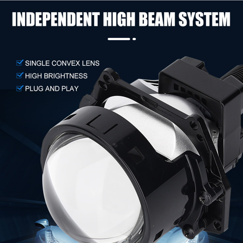 TS2 inteligente de 3 pulgadas LED doble lente de luz doble copa de lámpara de automóvil cerca y lejos modelo de automóvil universal 65W