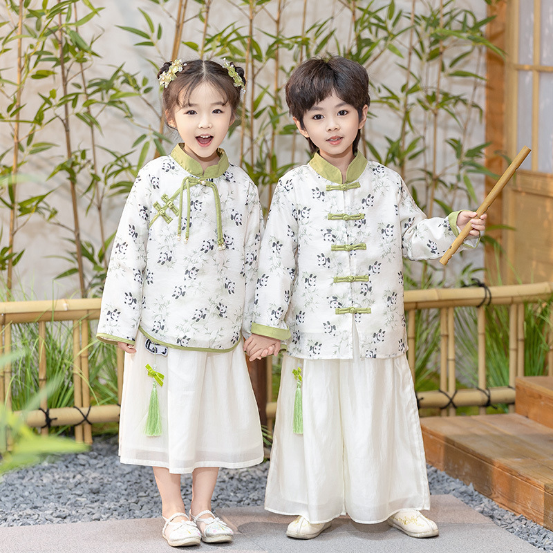 Children's Hanfu Spring and Autumn Costume for Boys, Ancient Style Performance Dress for Girls, Tang-style Chinese Style Ancient Costume for Babies, Guoxue Performance Costume