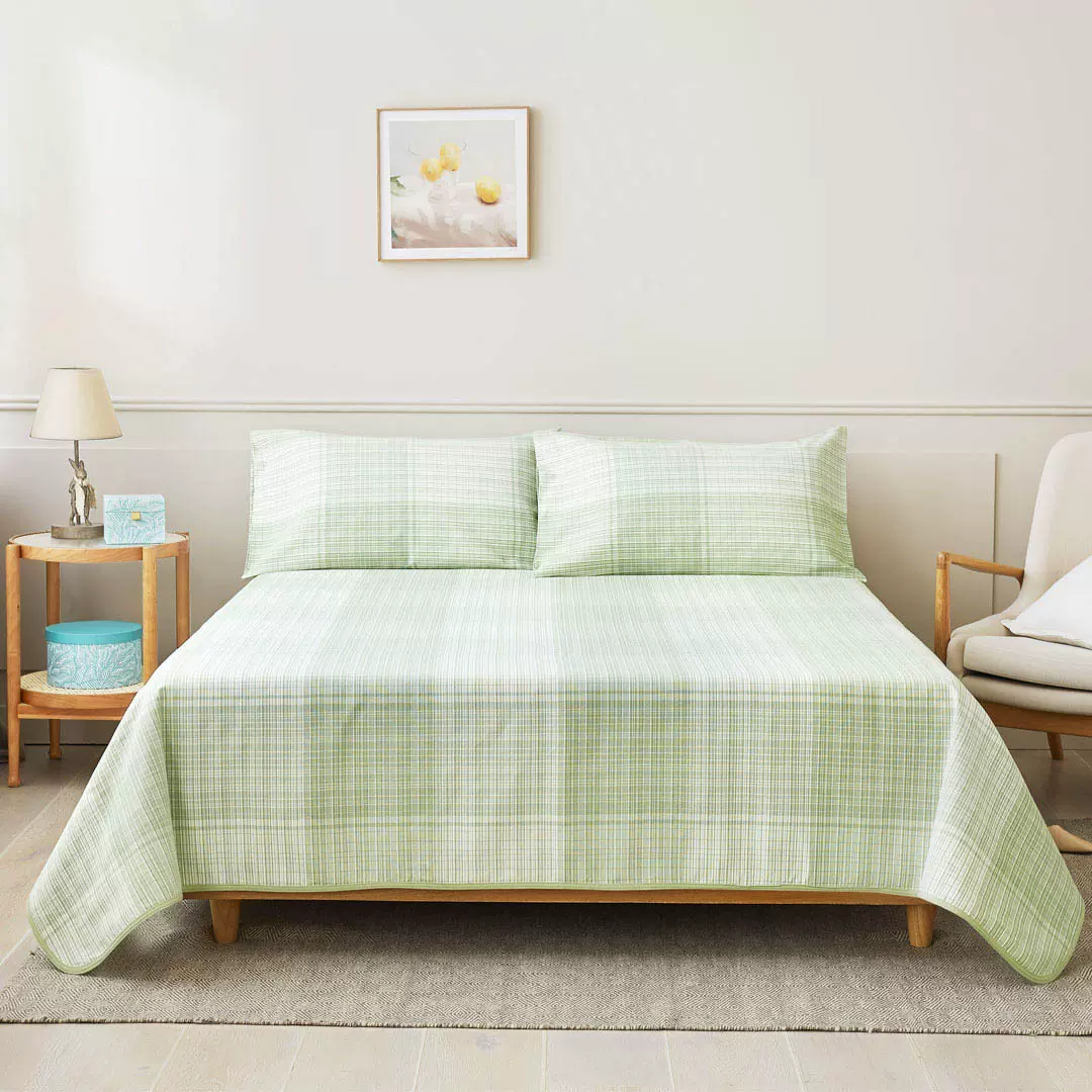 老粗布床单凉席三件套冰丝席软席学生宿舍单双人团购礼品舒适