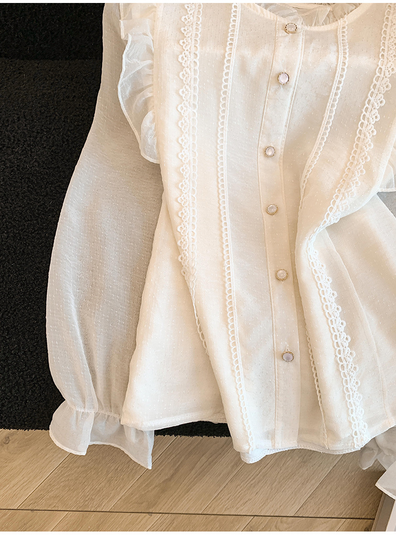Elegante Damenbluse Mit Rüschen Und Stehkragen Für Den Frühling_voghion.com