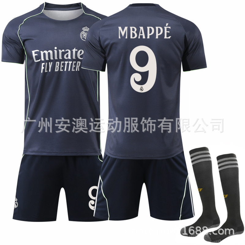 2526 Football Clothes Suit Jersey 5 Bellingham 7 Vinicius Ronaldo New Real Madrid Away No. 9 Mbappe