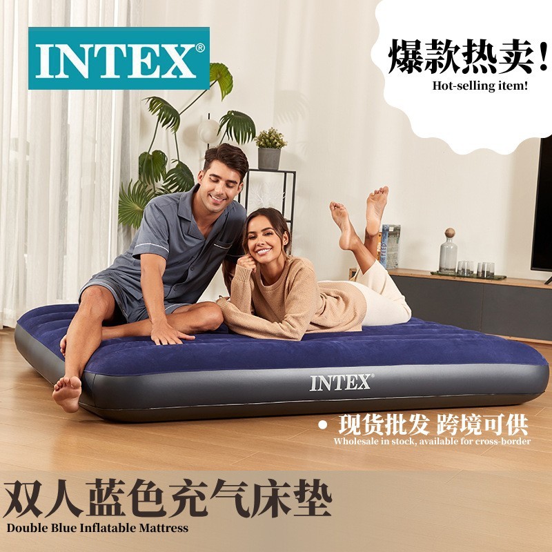 INTEX64758 inflatable mattress outdoor camping home mattress portable double flocked inflatable bed wholesale