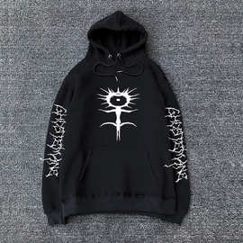 人气说唱歌手欧美新款时尚新品Ghostemane 热印带帽卫衣外套现货