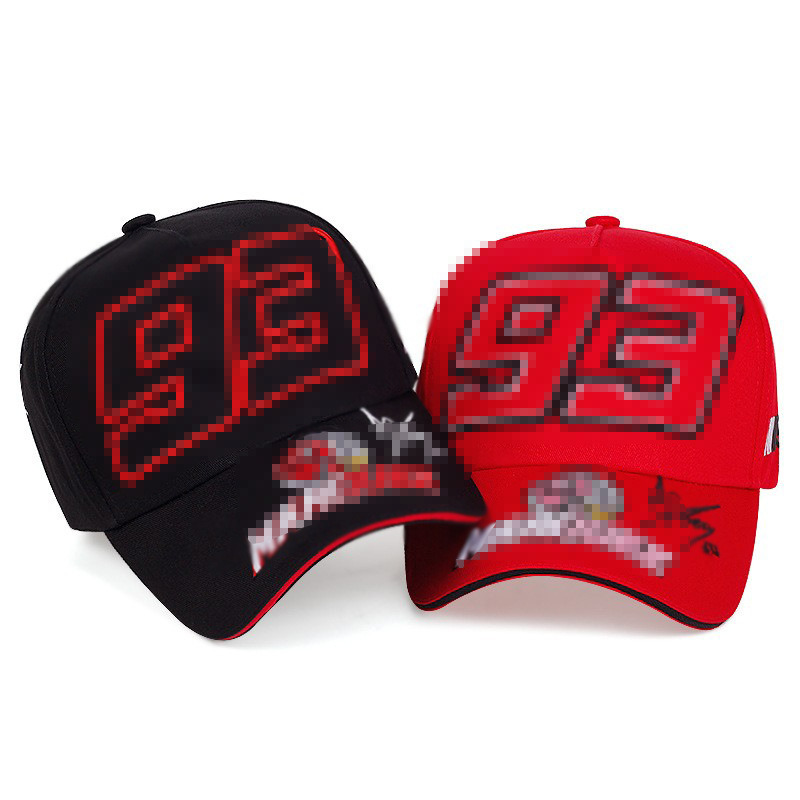 New Fashion Street Hip Hop Digital 93 Side Ameisen stickerei Motorrad Baseball mütze Outdoor-Sport-Renn mütze