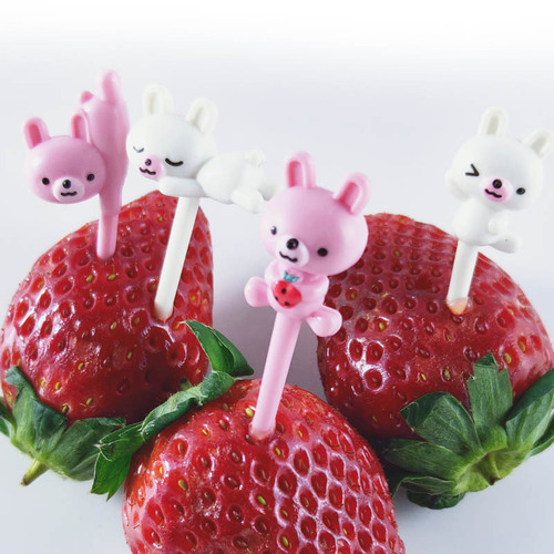New Product Cute Bear Fruit Fork Animal Fruit Fork Set of 8 Pcs Direct Manufacturer Sale Bulk Quantity Good Price