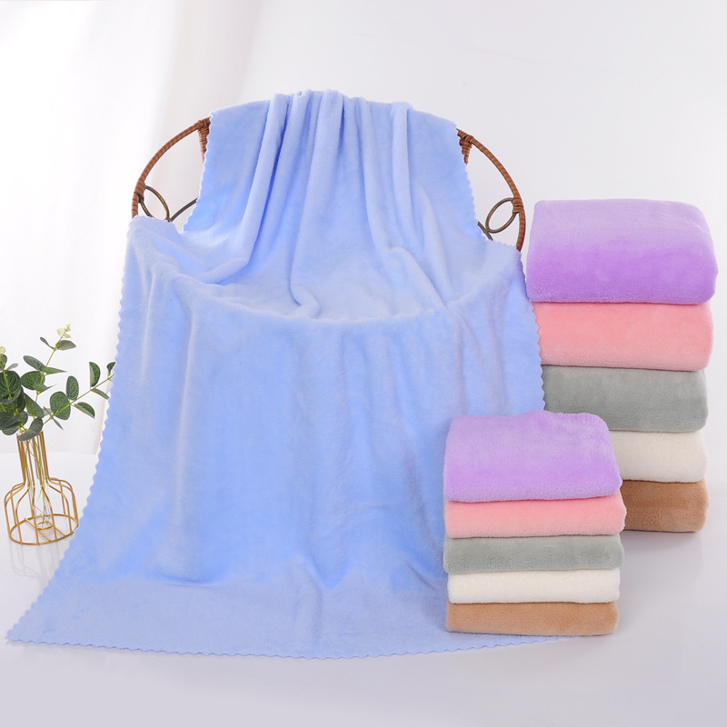 Factory delivery baby towel coral fleece towel bath towel live with goods absorbent thick gift logo customization