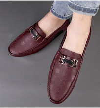 CKVUSAMG品牌正品头层牛皮男士乐福豆豆鞋真皮软面软底休闲皮鞋男