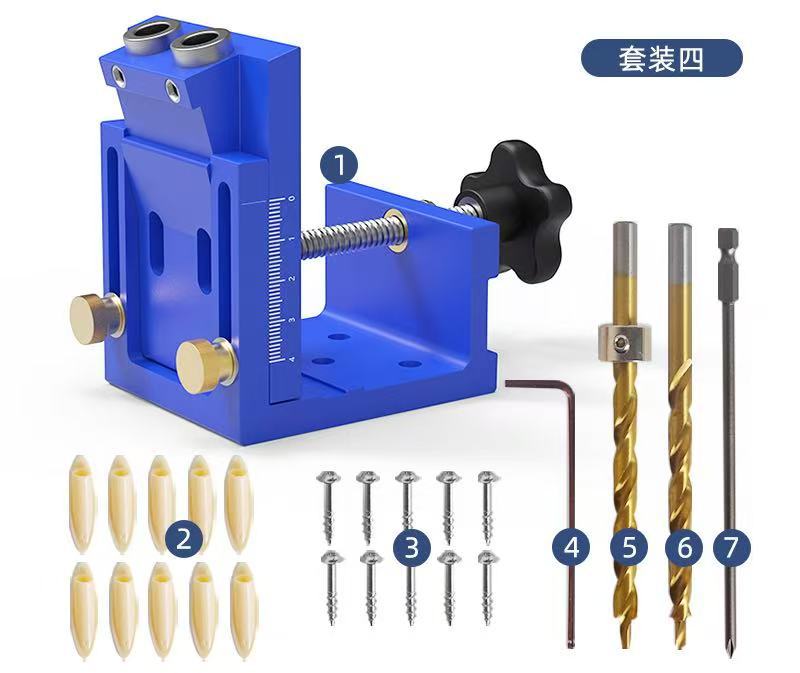 Carpintería agujero puncher ajustable oblicuo localizador agujero madera perforación hardware herramienta gabinete Placa de aleación de aluminio