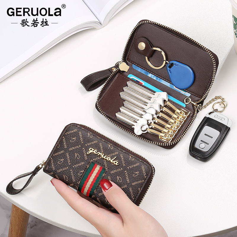 Guangzhou Geruola Leather Key Bag Women's 2025 New Storage Key Bag Compact Home Key Cover Car Key