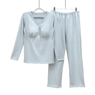 Colored Yarn Cotton Wool Thickened Cross-suit Bra-free plus size Home Luna Casual Breastfeeding Clothes