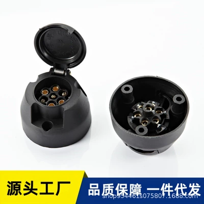 7-Core Plastic Socket 7-Core Plug Socket Round Socket Trailer Connector Trailer Accessories 12V European Style