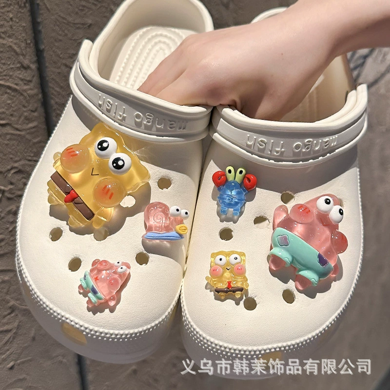 Кожаная детская обувь с пряжкой Sponge, карнавальная аксессуар для мужчин и женщин, креативные тапочки, украшения, DIY