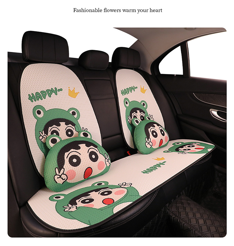 Cute Cartoon Crayon Shin New Car Seat Cushion Four Seasons Universal Cyber Popular Half Bag Seat Cover Women's Seat Cushion Winter Seat Cover