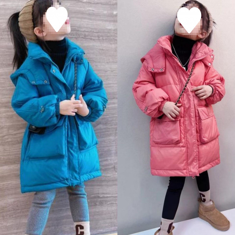 女童羽绒服2025新款洋气冬季加厚中长款儿童女孩童装中童大童外套