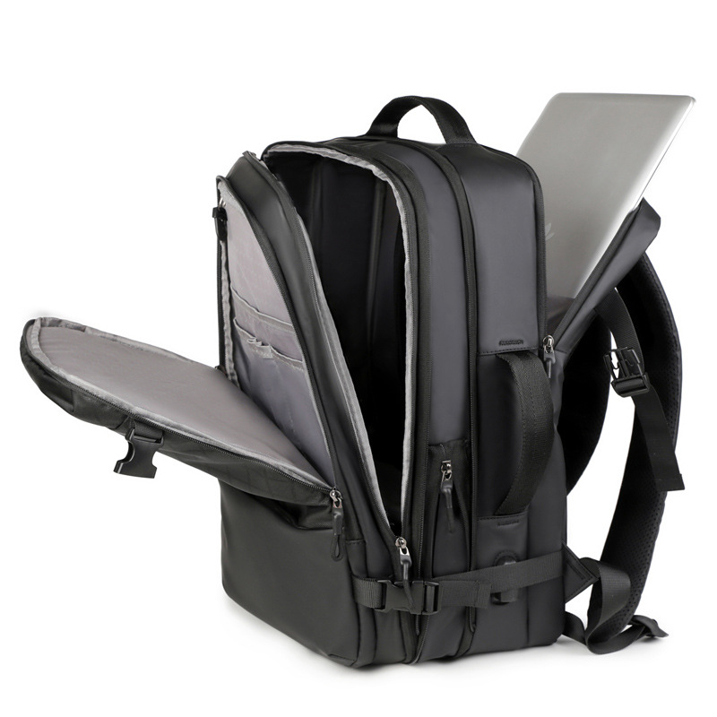 Mochila para hombre, bolso de viaje multifuncional de gran capacidad, mochila de viaje, bolso de computadora de negocios, bolso de mochila de película de cuero de expansión