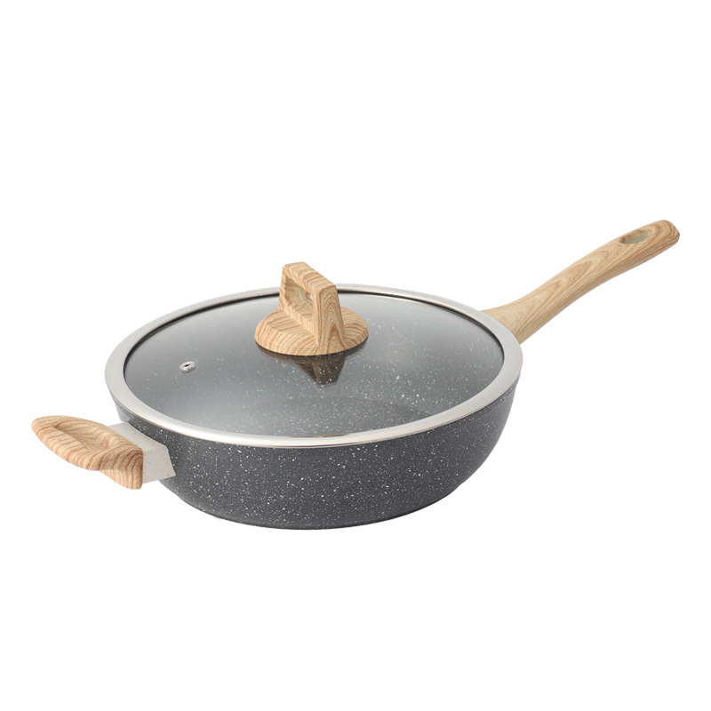 Olla de piedra médica transfronteriza Juego de 5 piezas Olla antiadherente Olla de sopa Olla de cocina Wok Wok Olla de leche para freír Olla de cocina