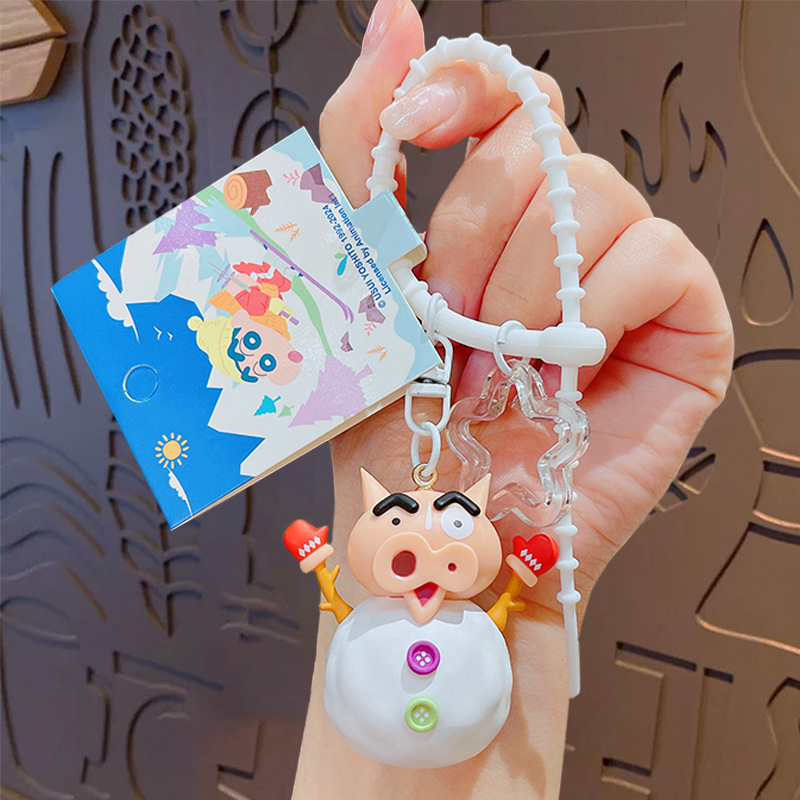 本物のクレヨンしんちゃん氷と雪のカーニバルキーホルダー漫画かわいいスクールバッグペンダントキーチェーン小さなギフト卸売|undefined
