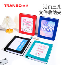 Tranbo/全标创意窗口A4文件夹环式孔夹三孔D型夹活页学生资料办公