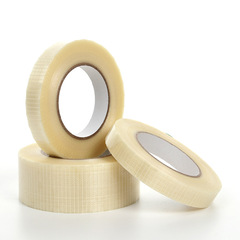 廠家批發 50米強力玻璃纖維網格膠帶單面膠打包裝十字格纖維膠帶