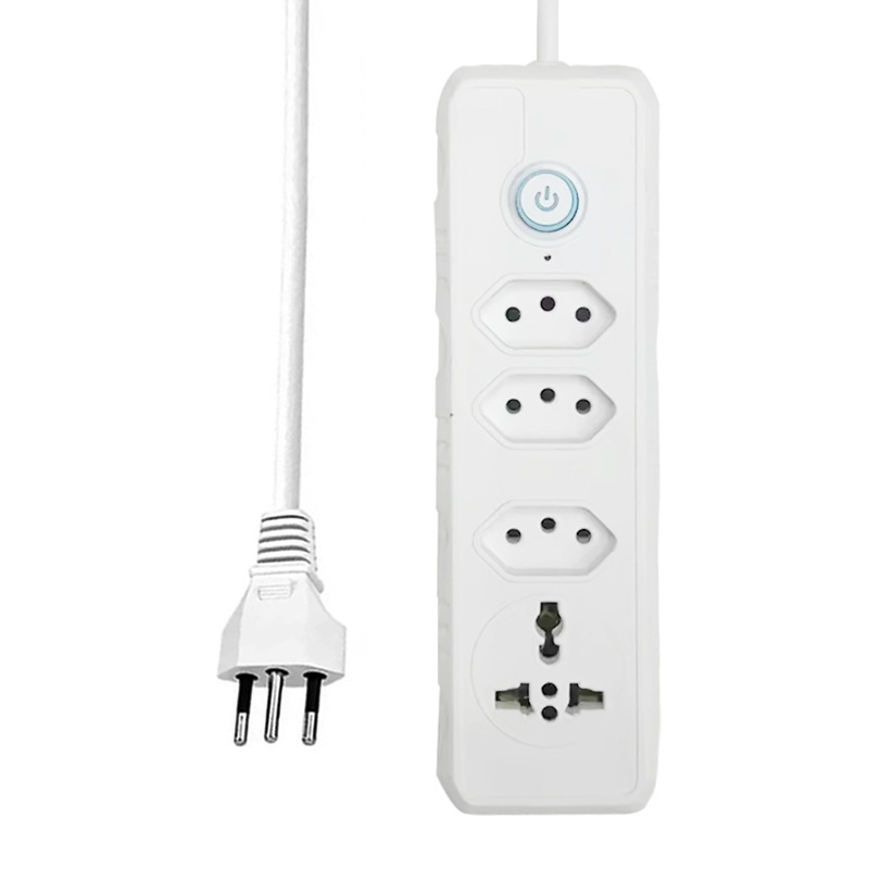 Conector de comercio exterior Brasil agujero universal agujero enchufe con interruptor de alimentación de extensión de línea de alimentación placa de alimentación