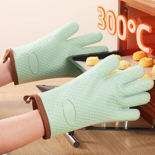 Cross-border wholesale thickened high temperature heat resistant gloves oven gloves multifunctional silicone gloves heat insulation baking gloves