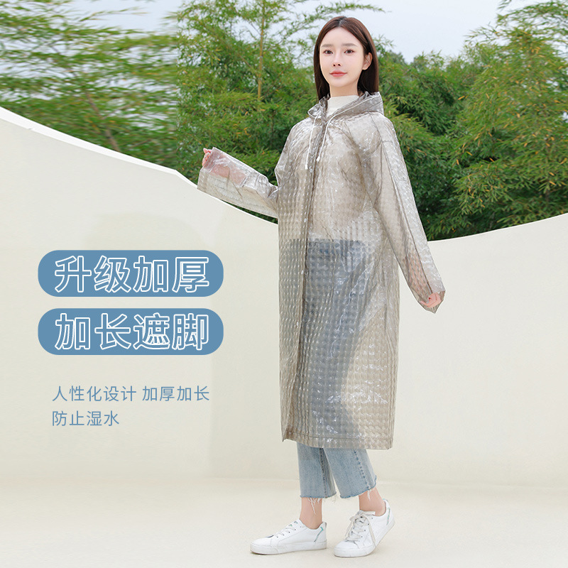 Wholesale thickened non-disposable raincoat fashion men's and women's outdoor rainstorm travel portable hooded poncho