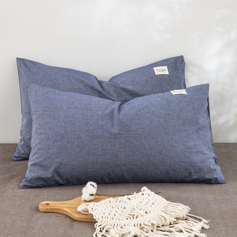 Fundas de almohada de algodón lavado de algodón puro Un par de 100 fundas de almohada de algodón Dormitorio de estudiantes Funda interior de núcleo de almohada doble individual