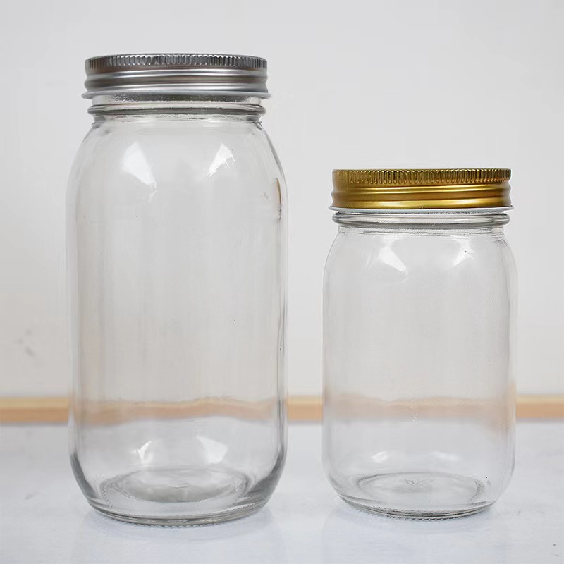批发蜂蜜瓶透明果酱圆形酱菜瓶带盖密封厨房储物罐