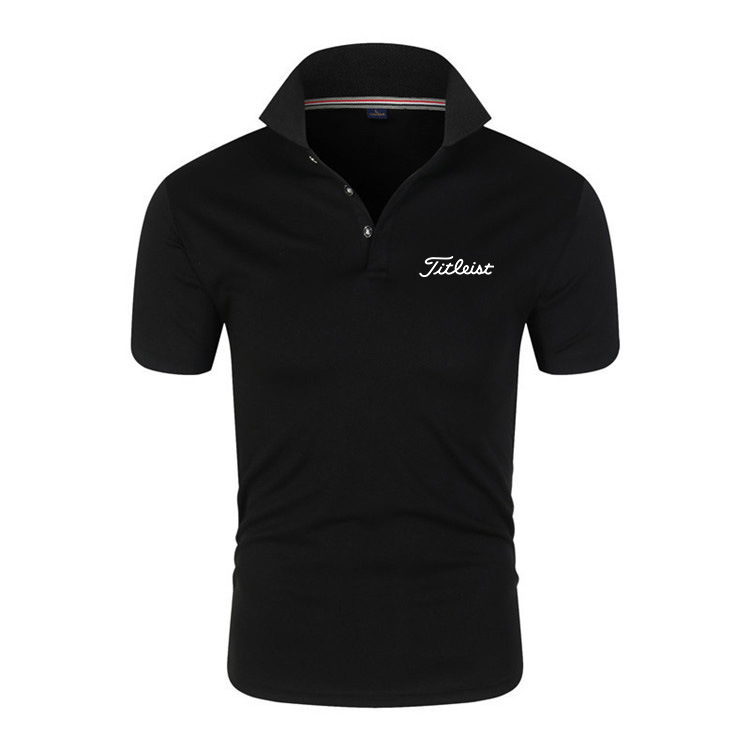 Cross-border Golf Sports T-shirt Letter Printing Men's Lapel Short Sleeve Polo Shirt Men's T-shirt Factory Direct Supply