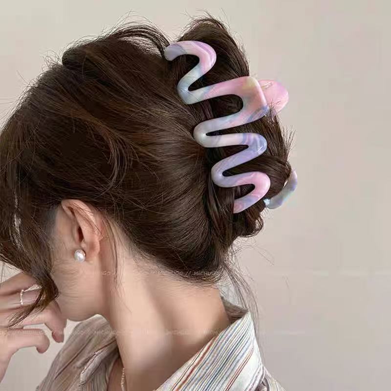 新しいマーメイドグラデーショングリッパー、ハイエンドシャークグリッパー、後頭部ヘアグリッパー、大型ヘアグリッパー、ヘッドバンドバッチ|undefined
