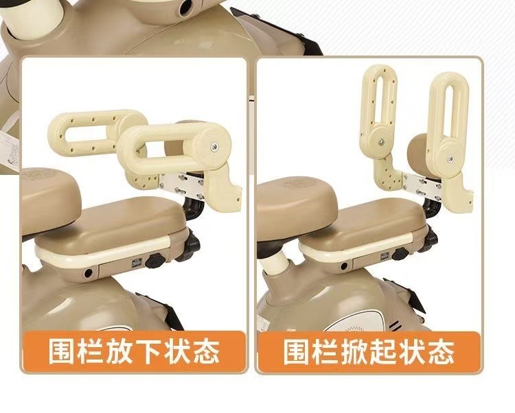 New Foldable Electric Vehicle Child Rear Seat Safety Guardrail Baby Anti-Fall Adjustable Waterproof Rotating Armrest