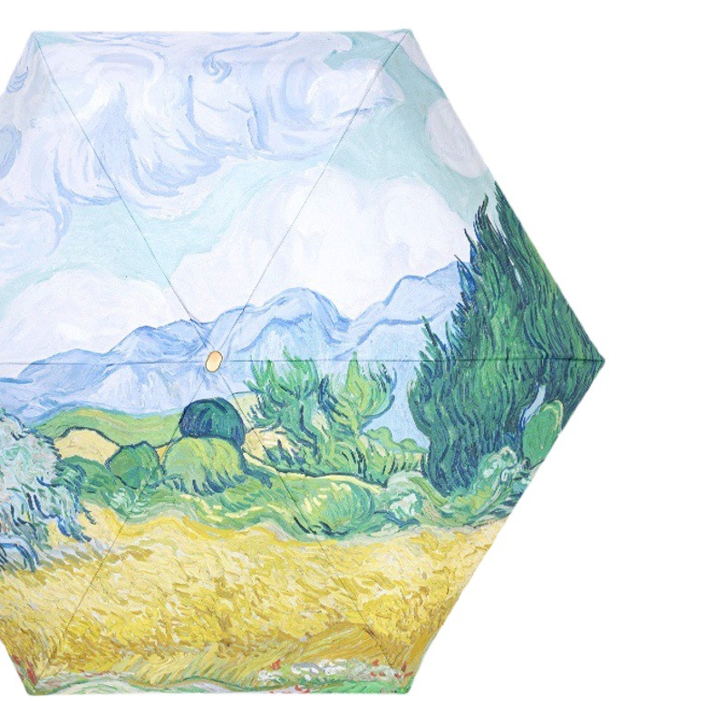 Paraguas de seis pliegues mini ultraligera de titanio a prueba de sol paraguas a prueba de rayos UV pequeño paraguas plegable portátil