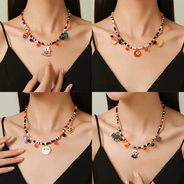 Amazon cross-border new necklace fashion simple personality Halloween adjustable clavicle chain jewelry wholesale