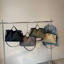 韩系简约帆布包女2025新款潮休闲个性帆布托特包袋时尚简约购物袋