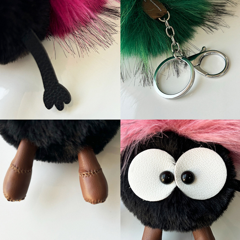 Cute lana bola de carbón coche llavero colgante red en elfadas bolsas de peluche bolsas colgantes regalo