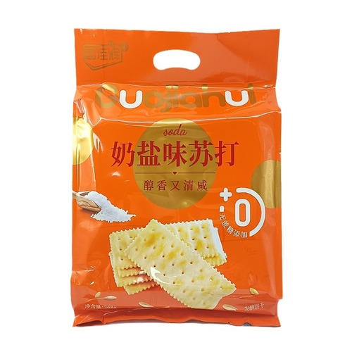 Guojiahui chive salty crispy milk salty soda biscuits bagged Internet celebrity afternoon tea snack casual snack biscuits