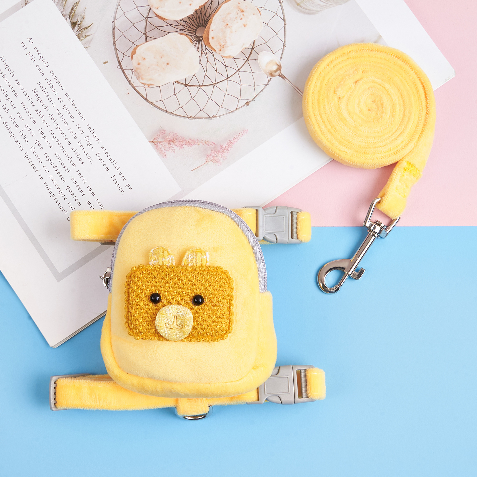 Mochila de dibujos animados chaleco estilo cachorro Correa perro pequeño perro caminando cuerda gato cuerda para caminar gato suministros para mascotas
