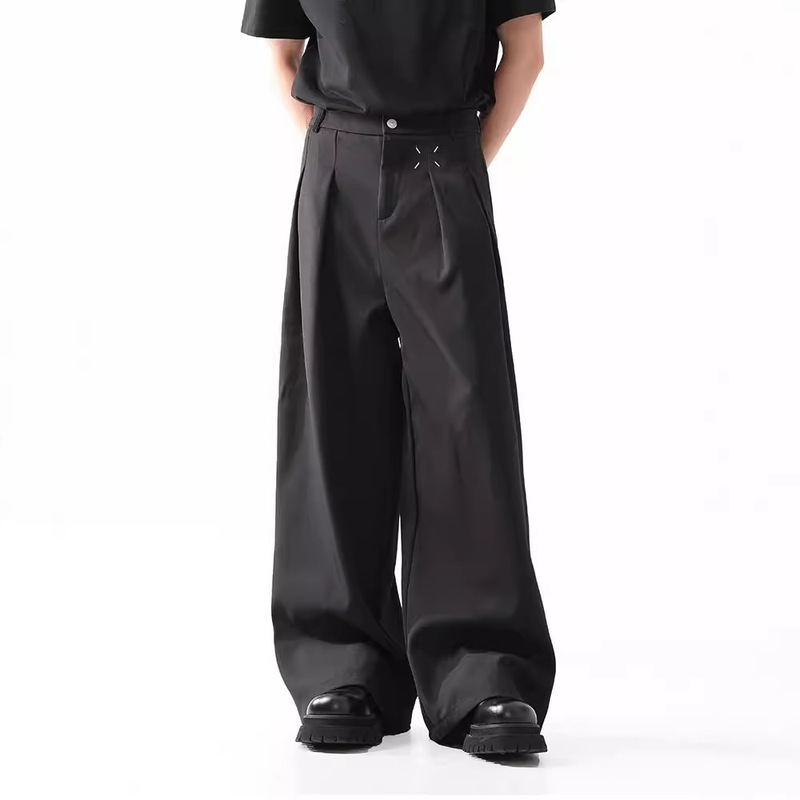 Margiela Cleanfit Black Pants Men's Autum Wide-Leg Loose Casual Professional Suit Pants Casual Fashion Margiela Cleanfit Black Pants Men's Autum Wide-Leg Loose Casual Professional Suit Pants Casual Fashion