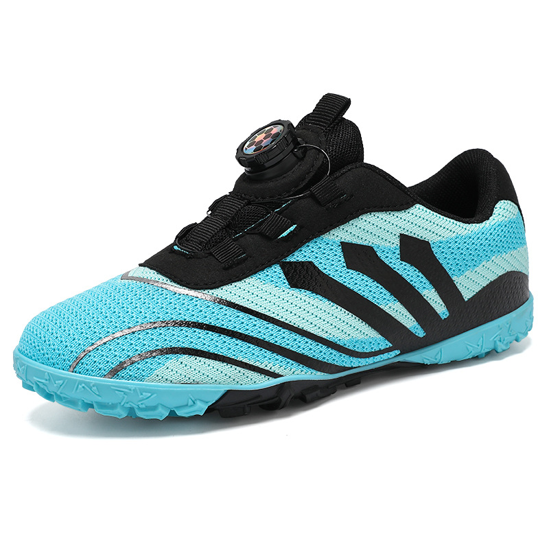 Baochuan nuevo zapato de fútbol transpirable para niños botón giratorio para niños TF clavos rotos zapatos de entrenamiento de fútbol transfronterizos