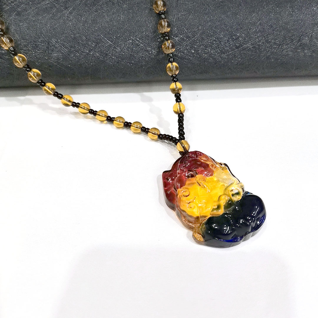 Ethnic Style Leaf Flower Glass glass Unisex Pendant Necklace 1 Piece