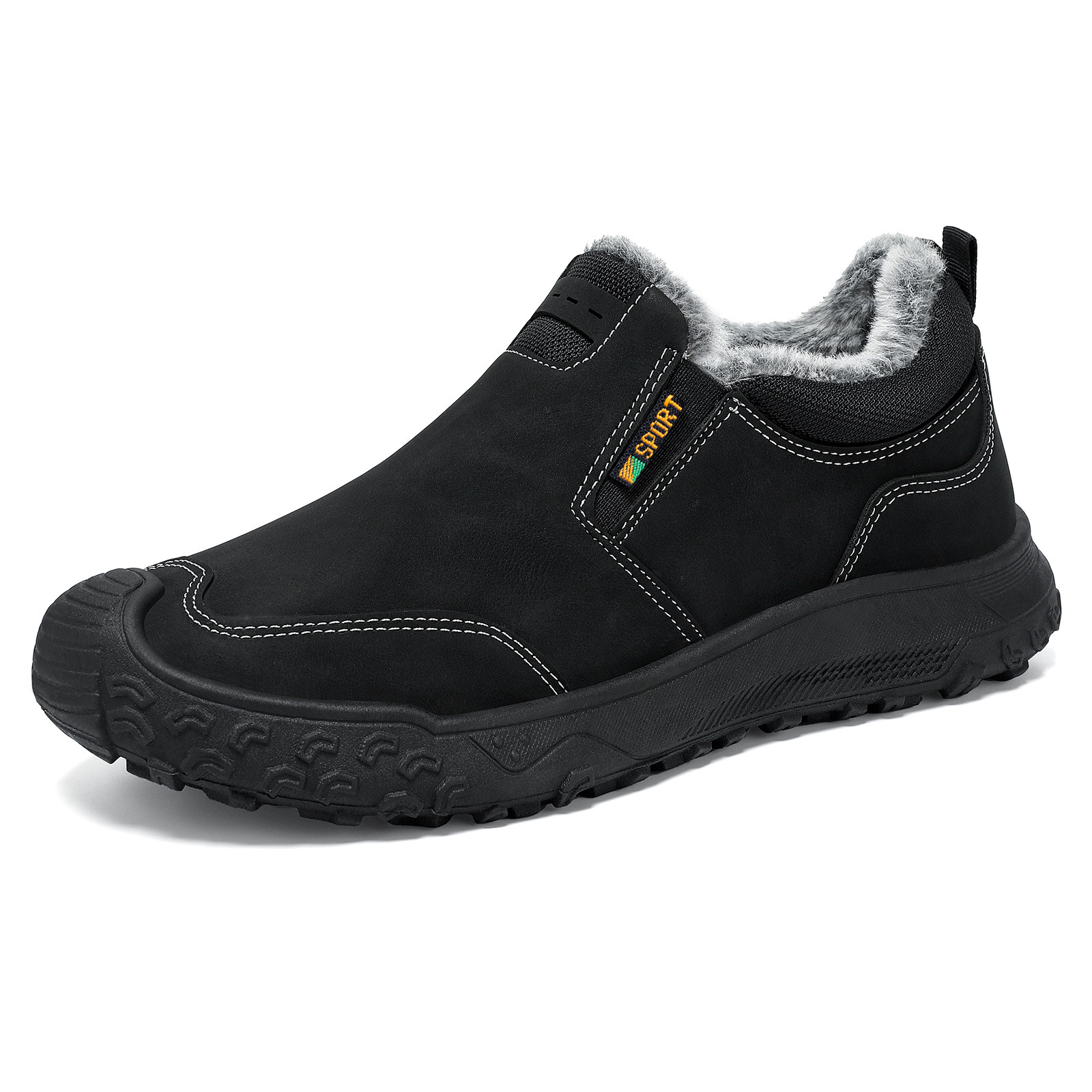 Zapatos de algodón transfronterizos para hombres botas de nieve casuales de lana gruesa botas de herramienta de bloqueo calentamiento de algodón calentamiento zapatos de invierno para hombres