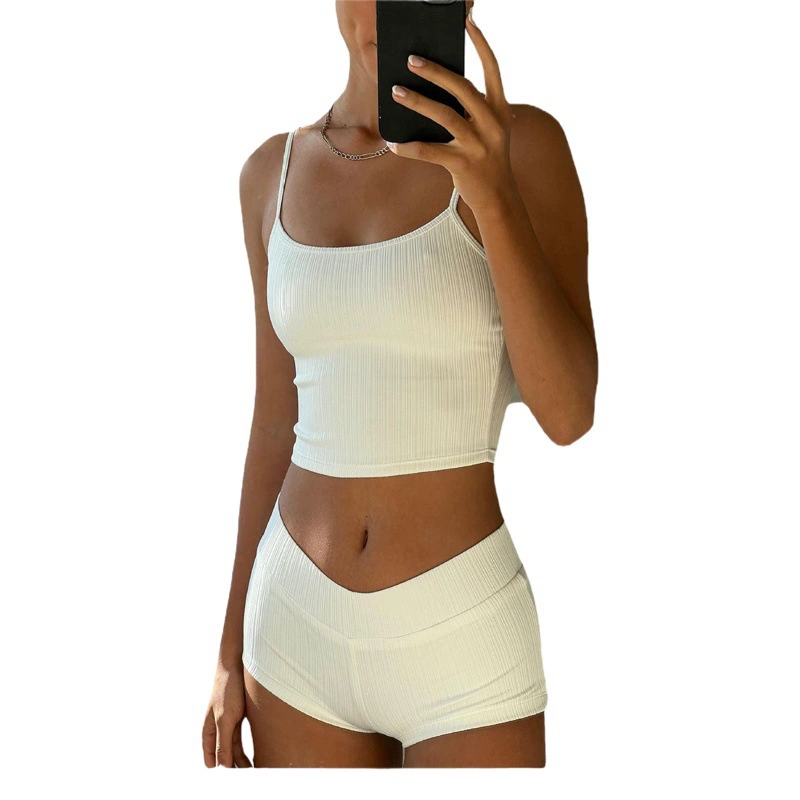 Летний новый комплект для дома и отдыха 2025 года: топ и шорты (комплект из двух предметов) для женщин, оптовая продажа, европейский и американский стиль, для международной торговли