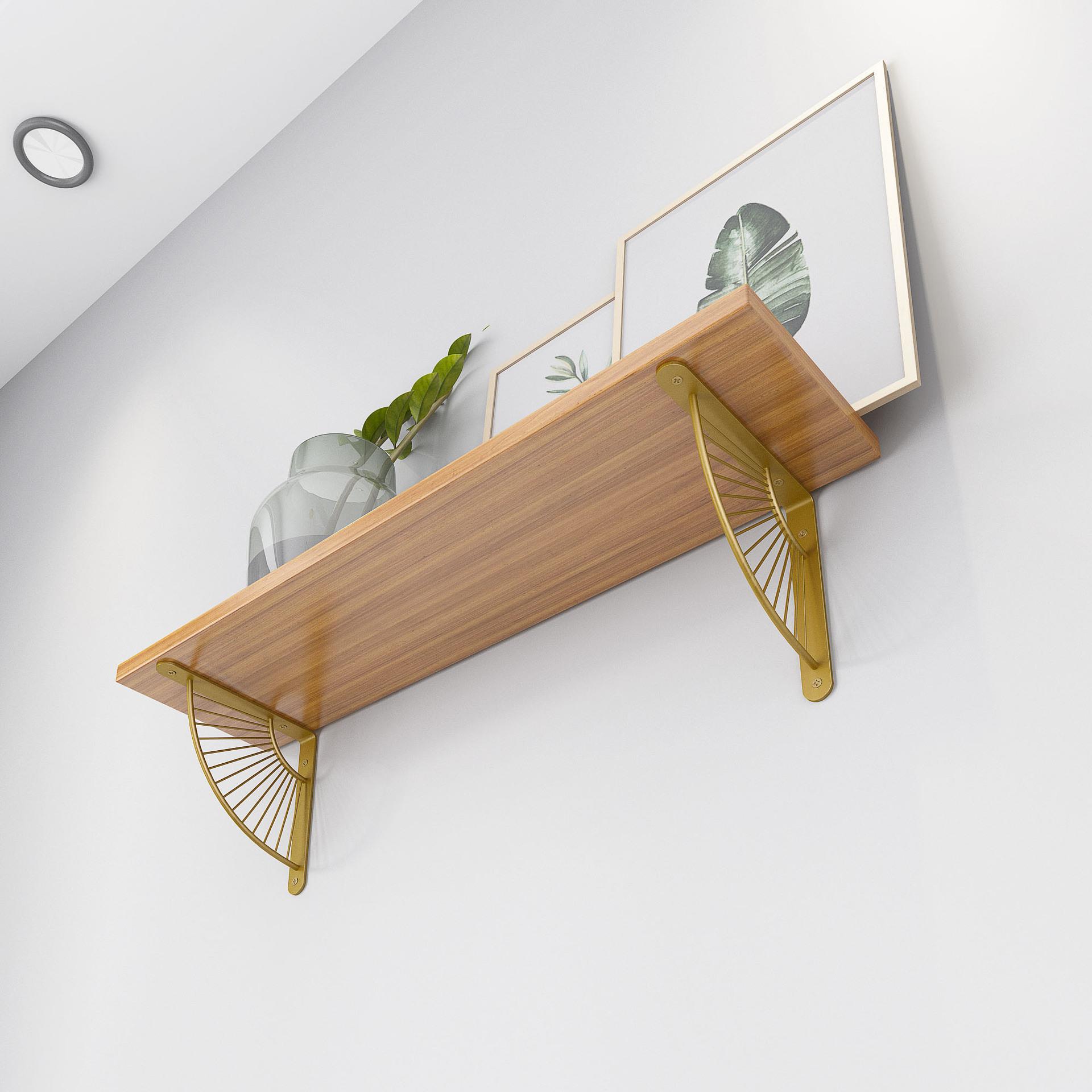 Colgante de pared de hierro en forma de abanico triángulo soporte de pared colgante partición cojinete soporte estante de una palabra