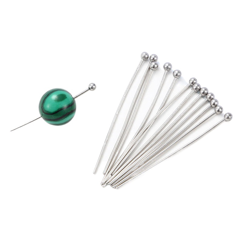 Stainless steel ball pin round pin steel color vacuum color retaining earrings necklace bracelet jewelry accessories beaded material diy