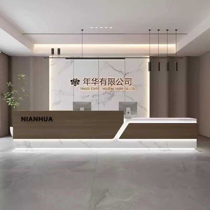 Современный минималистичный стойка ресепшн для отеля, салона красоты, магазина, кассы, учебного центра