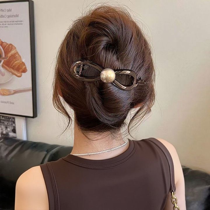 秋冬扭扭夹可爱发夹女高级感一字夹发卡简约懒人盘发夹子发饰头饰|undefined